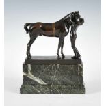 Bronze Erich Schmidt Kestner (1877 Berlin - 1941 Nordhausen) "Amazone mit Pferd", um 1930. Schwarz