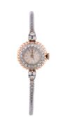 Vertex, ref. 246/2211, a lady's two colour and diamond bracelet watch,   manual wind movement, 17