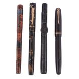 Mabie Todd  &  Co., Swan, Leverless, a brown and cream fountain pen,   with a brown and cream