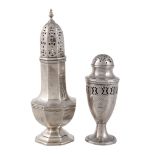 A George III silver pedestal pepper caster by George Ashforth  &  Co.,   Sheffield 1792, with a