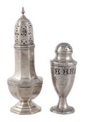 A George III silver pedestal pepper caster by George Ashforth  &  Co.,   Sheffield 1792, with a