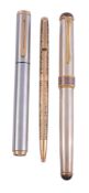 Sheaffer, Award, a brushed steel fountain pen,   with a brushed steel cap and barrel, the nib