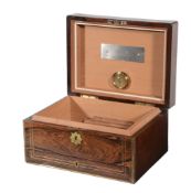 A humidor constructed within a Victorian rosewood and brass inlaid case,   cedar lined and with a