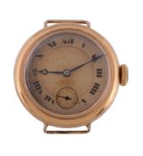 West End Watch Co., ref. 4262, an 18 carat gold watch head,   no. 3328935, manual wind movement,
