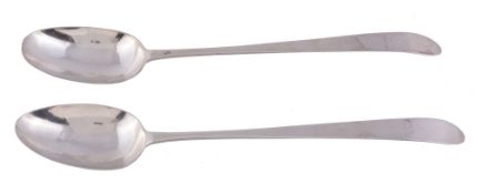 A pair of George III Irish silver old English pointed pattern gravy spoons by John Pittar,   Dublin