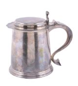 A silver straight-tapered tankard by Crichton Bros,   London 1930, in Charles II style, with a flat