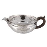 A George III silver cape pattern tea pot by Digby Scott  &  Benjamin Smith I,   London 1806, with a