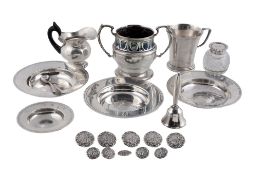 A collection of small silver,   including: four Armada dishes; five large and six small Edwardian