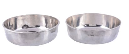 A pair of William IV silver circular liners by Benjamin Smith,   London 1835, stamped underneath B.