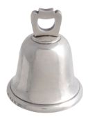 A silver table bell by Asprey  &  Co.,   Birmingham 1911, stamped for Asprey as retailers, 8.2cm (3