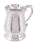 An early George III baluster mug by Thomas Whipham  &  Charles Wright,   London 1762, with a leaf-