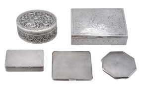 A German silver rectangular box by Neresheimer  &  Sohne,   Hanau, import marked for London 1912,