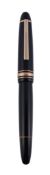 Montblanc, Meisterstuck, a black fountain pen,   with a black cap and barrel, the nib stamped 14K;