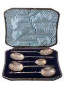 A Victorian silver parcel gilt dessert serving flatware set by Walker  &  Hall   (John Edward