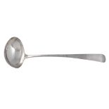 A George III Scottish silver old English pattern soup ladle by Alexander Henderson,   Edinburgh