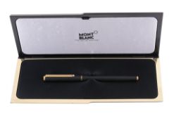 Montblanc, Slim Line, a matte black fountain pen,   with a matte black cap and barrel, with a