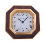 Must de Cartier, a gilt metal and lacquered alarm clock,   no. 7507 18907, circa 1986, 8 day alarm