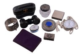A collection of objects of vertu,   to include: a William IV silver vinaigrette by Nathaniel Mills,