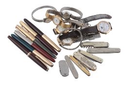A collection of items,   to include: ten wristwatches, brands to include: Roamer, Sekonda, Timex,