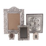 A Peruvian silver coloured mounted large photograph frame by Murillo,   stamped 925 only, scroll