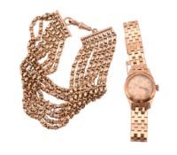 Longines, ref. 1384, a lady's 9 carat gold bracelet wristwatch,   hallmarked London 1966, manual