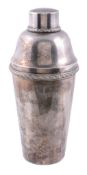 An Italian silver coloured cocktail shaker,   control mark erased, .800 standard, retailed by