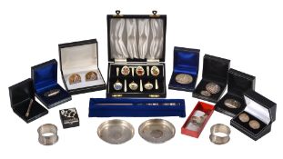 A set of six silver gilt and enamel coffee spoons by C. Robathan  &  Son,   Birmingham 1977,