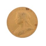 Victoria, Diamond Jubilee 1897, small size official gold medal by G. W. de Saulles,   26mm, 22ct,