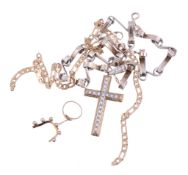 A small collection of jewellery,   to include: a cross pendant; a ring; and other items  IMPORTANT: