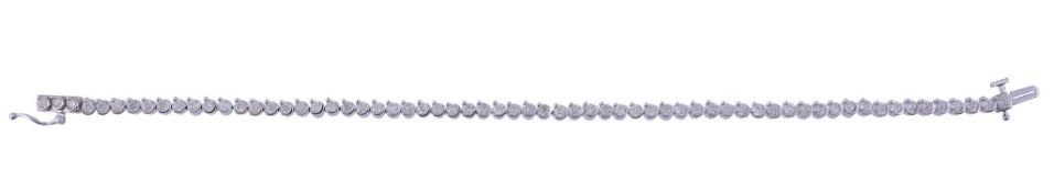 A diamond line bracelet,   the brilliant cut diamonds, approximately 1.92 carats total, 19cm long