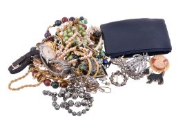A collection of costume jewellery,   including: various necklaces; three watches;brooches;