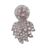 A diamond set Royal Fusiliers sweetheart brooch,   circa 1910, set with rose cut diamonds and an