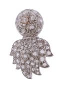 A diamond set Royal Fusiliers sweetheart brooch,   circa 1910, set with rose cut diamonds and an
