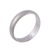 A band ring by Cartier,   signed Cartier Pt950 64, numbered VE1411, 6.7g, finger size W  IMPORTANT: