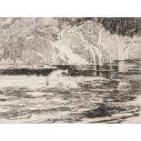 Henry Jackson Simpson (1893-1963) - Landing net  Etching and drypoint, on laid paper Signed in