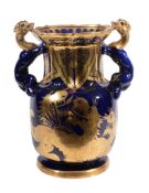 A Mason's Ironstone China blue ground and gilt two-handled vase, circa 1820   A Mason's Ironstone