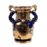 A Mason's Ironstone China blue ground and gilt two-handled vase, circa 1820   A Mason's Ironstone