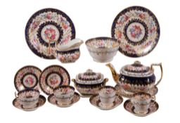 A Coalport porcelain 'London' shape part tea service , circa 1815   A Coalport (John Rose) porcelain