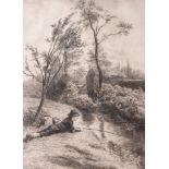 A mixed group of 29 angling related prints  Engravings, etchings, offset-lithographs, various sizes,