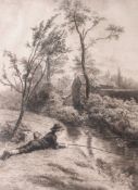 A mixed group of 29 angling related prints  Engravings, etchings, offset-lithographs, various sizes,