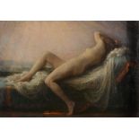 Follower of Lucien Lévy-Dhurmer (1865-1953) - A reclining nude  Oil on canvas Bears initials lower