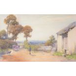 John White, R.I. (1851-1933) - Going to market, Culmstock, Devon Watercolour Signed lower right 27 x