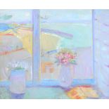 Rose Hilton (b.1931) - Window at St. Ives  Oil on canvas Signed and titled on reverse 51 x 61 cm.(20