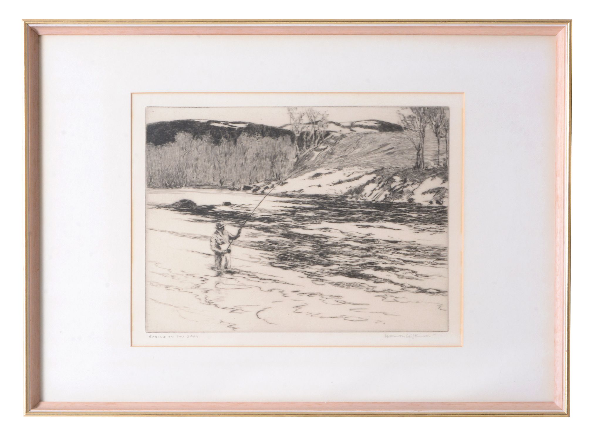 Norman Wilkinson (1878-1971) - Spring on the Spey  Etching and drypoint Signed and titled 24.5 x - Image 2 of 3