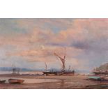 Kenneth Denton (b.1932) - Evening, River Orwell  Oil on board Signed lower left 45.5 x 68.5 cm. (