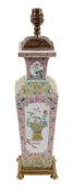 A Chinese Famille Rose vase, of square section A Chinese Famille Rose vase, of square section,