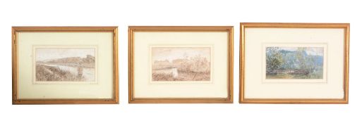 Andrew Lang (fl.1885-1887) - A group of 10 angling watercolours  Four sepia watercolours  Each
