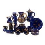 A selection of Mason's Ironstone China blue ground and gilt items, circa 1820   A selection of