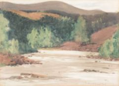 Norman Wilkinson (1878-1971) - The River Dee  Watercolour, with traces of graphite, on wove paper