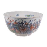 A Dutch Delft polychrome chinoiserie punch bowl, first quarter 18th century   A Dutch Delft